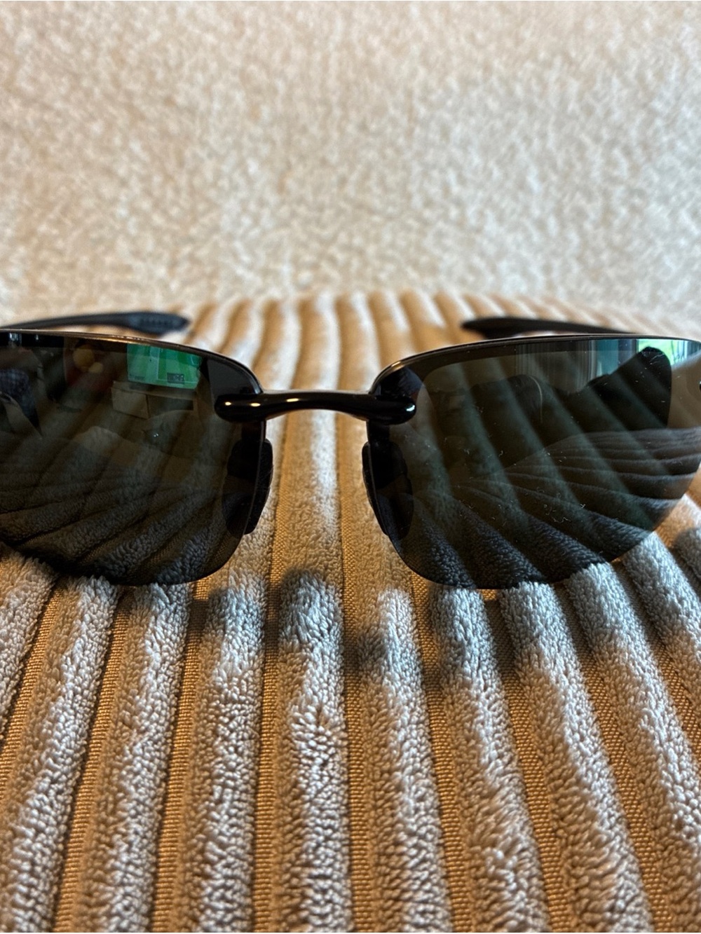 Maui Jim Black Rimless Polarized Sunglasses
